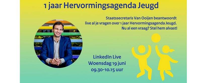 Afbeelding van de aankondiging van de LinkedIn Live-sessie met Maarten van Ooijen